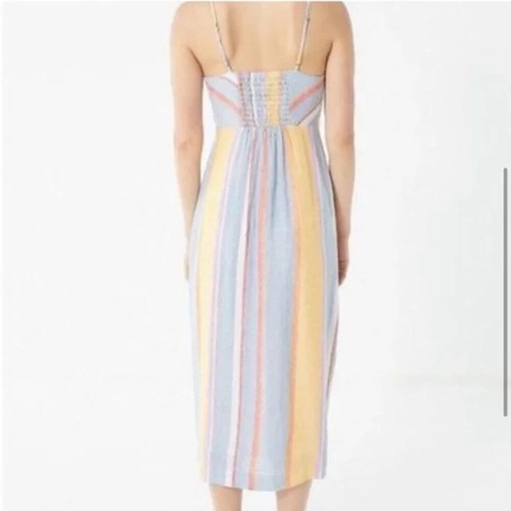 Urban Outfitters UO dress midi striped linen button down size small - Picture 2 of 12